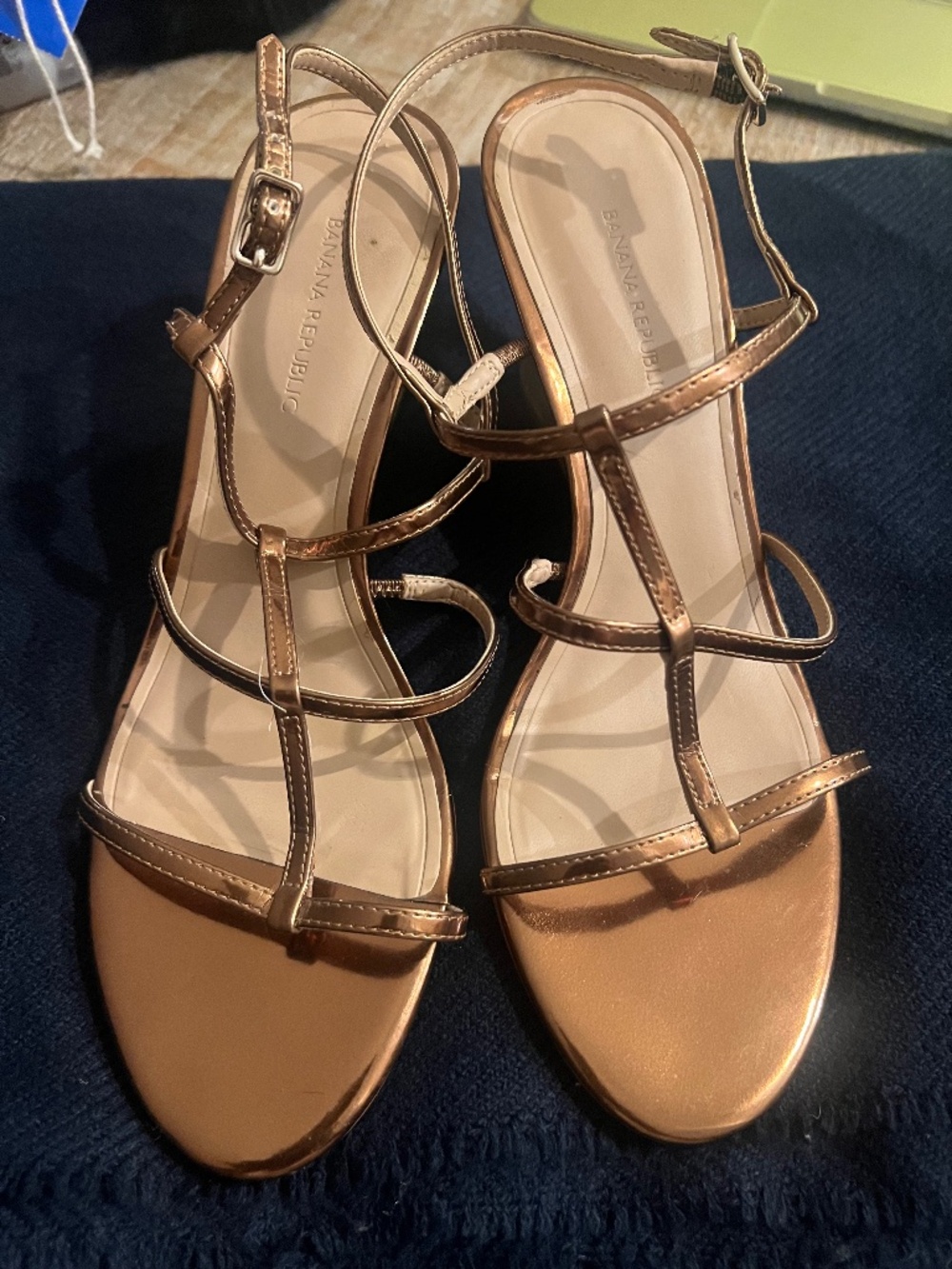 Bronze Banana Republic Wedge Sandals